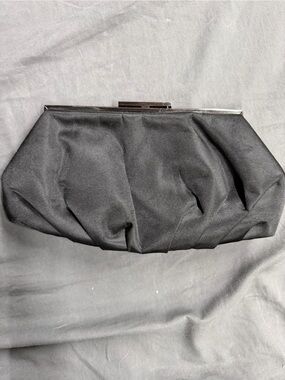 Lulu Townsend Black satin Pleated Evening Clutch